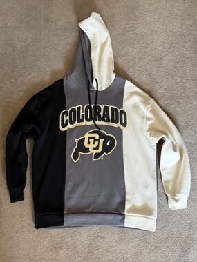 Colorado Buffaloes Colorblock Hoodie — Black/Gray/Cream